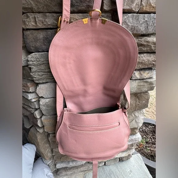 Chloe Marcie Crossbody Bag In Pink Anemone & Wallet Bundle